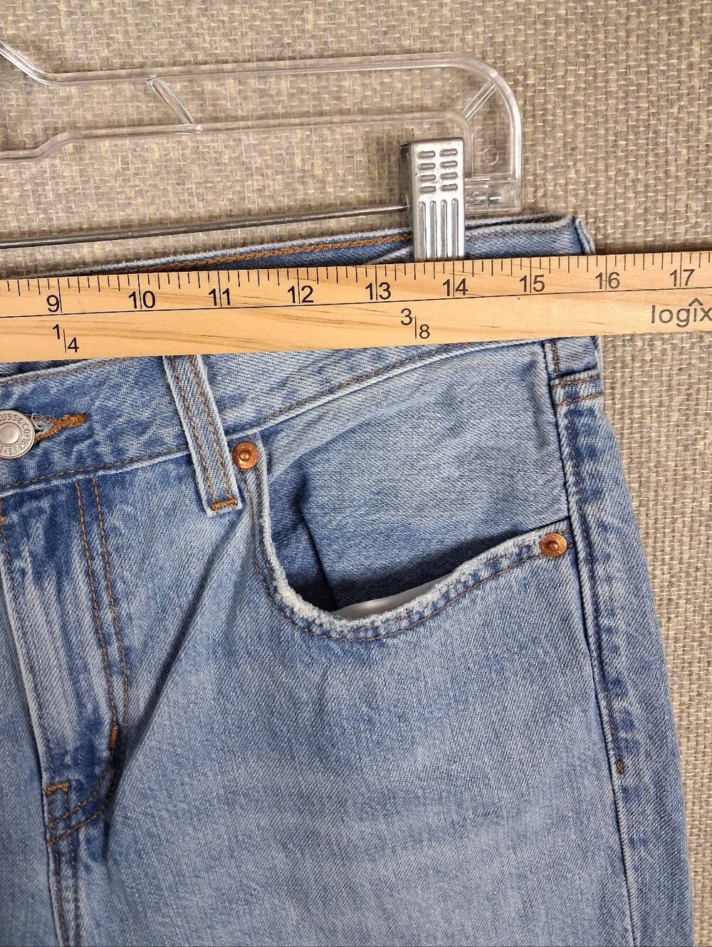 Levi's Low Pro Straight Leg Light Wash Mid Rise Denim Jeans Casual Blue Size 28